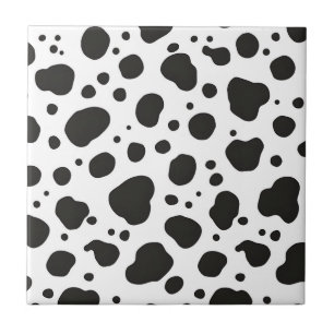 Black White Cow Pattern Ceramic Tile
