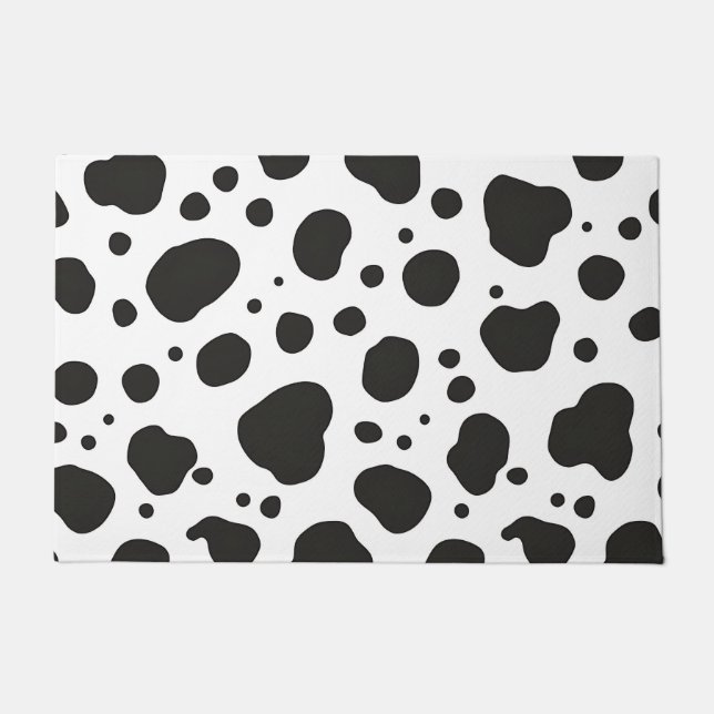Black White Cow Pattern Doormat (Front)