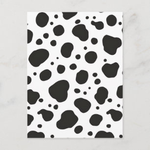 Black White Cow Pattern Postcard