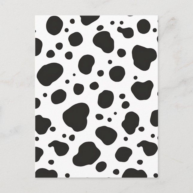 Black White Cow Pattern Postcard (Front)