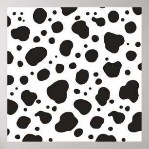 Black White Cow Pattern Poster