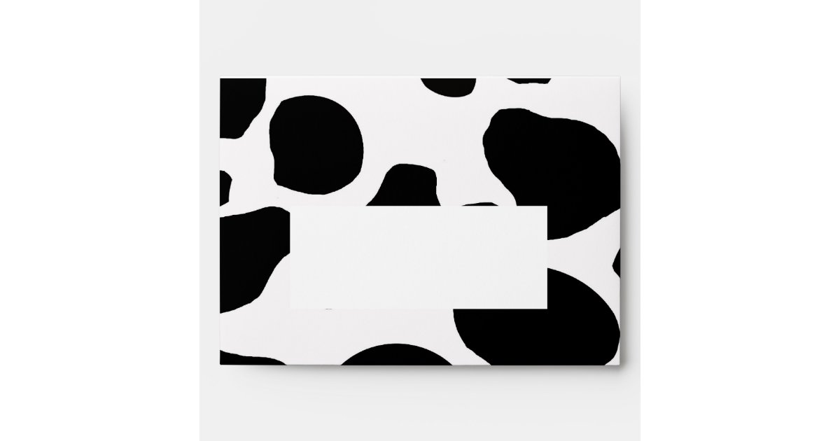 Black White Cow Print A7 Envelope | Zazzle