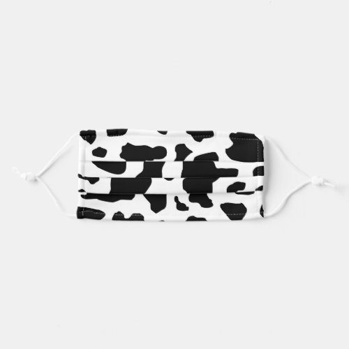 Black  White Cow print animal print pattern Adult Cloth Face Mask