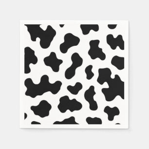 Black & White Cow Print Birthday Party Napkins