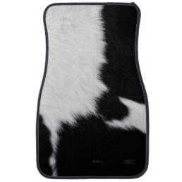 Black, white Cow print car floor mat