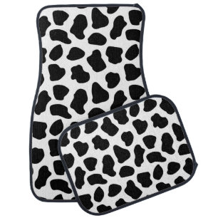 Black White cow print Car Floor Mat