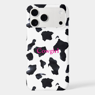 Black White Cow Print Cowgirl iPhone 17 Pro Max Case