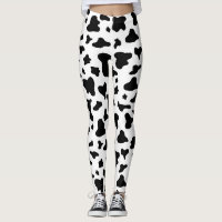 Black & White Cow Print Leggings