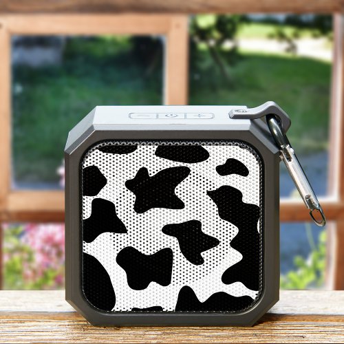 Black  White Cow Print Portable Bluetooth Speaker