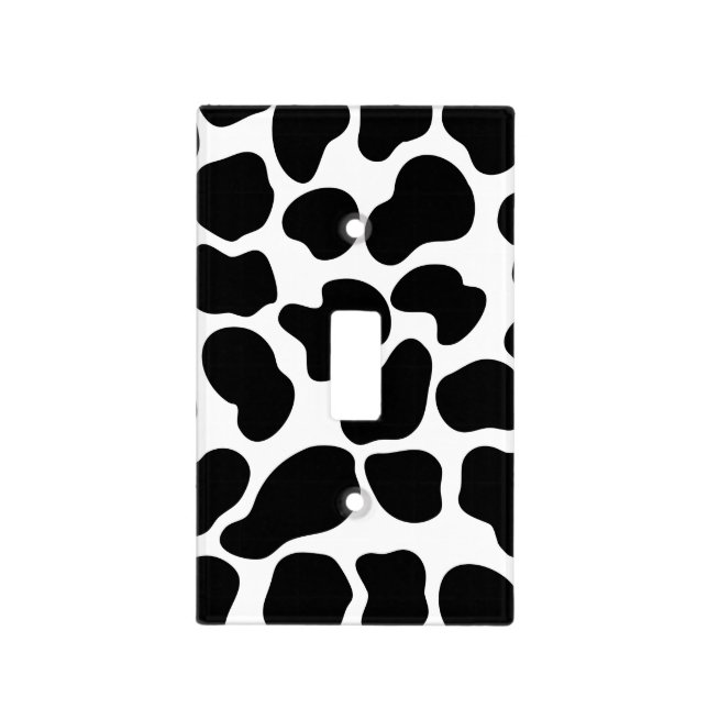 Black & White Cow Print Rustic Farm Light Switch Cover (Front)