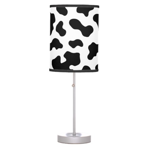Black  White Cow Print  Table Lamp