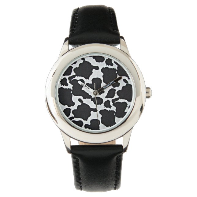 Black white cow print watch (Front)
