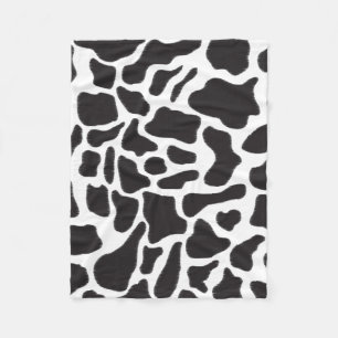 Black & White Cow Spot Animal Pattern Fleece Blanket