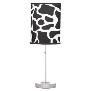 Black & White Cow Spot Animal Pattern  Table Lamp