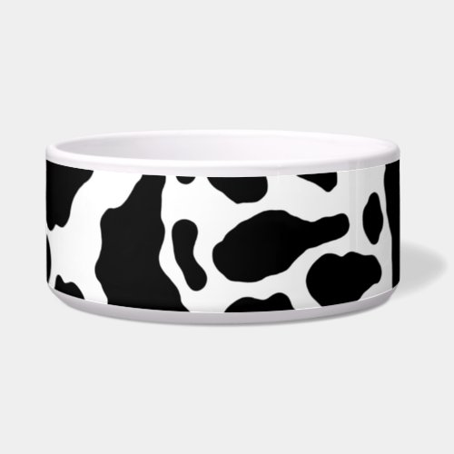 Black  White Cow Spots Animal Print Pattern Bowl