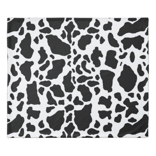 Black  White Cow Spots Animal Print Pattern Duvet Cover