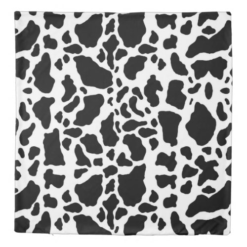 Black  White Cow Spots Animal Print Pattern Duvet Cover