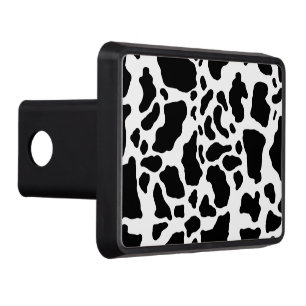 Black & White Cow Spots Animal Print Pattern Hitch Cover