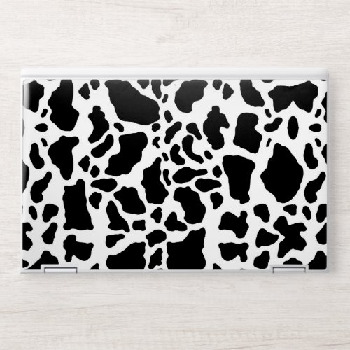 Black  White Cow Spots Animal Print Pattern HP Laptop Skin