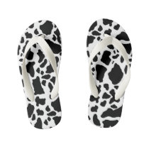 Black & White Cow Spots Animal Print Pattern Kid's Flip Flops Black & White Cow Spots Animal Print Pattern Kid's Flip Flops
