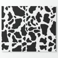 Cow Print Black and White Wrapping Paper