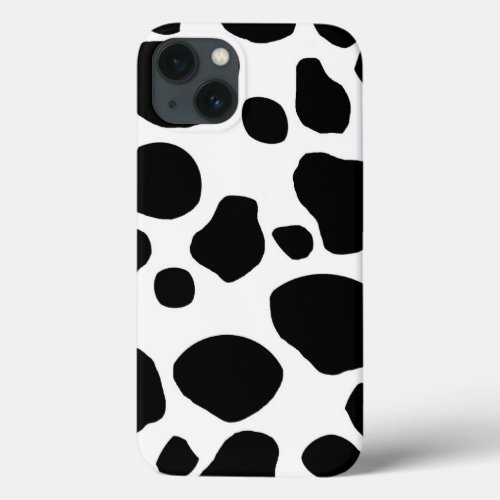 Black White Cow Spots iPhone 13 Case