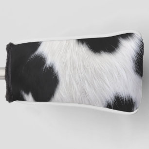 black white cow texture fur skin leather animal ha golf head cover