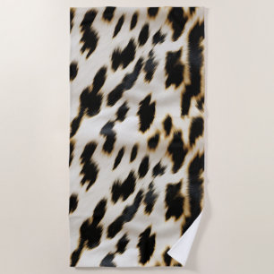 Black White Cowhide Beach Towel