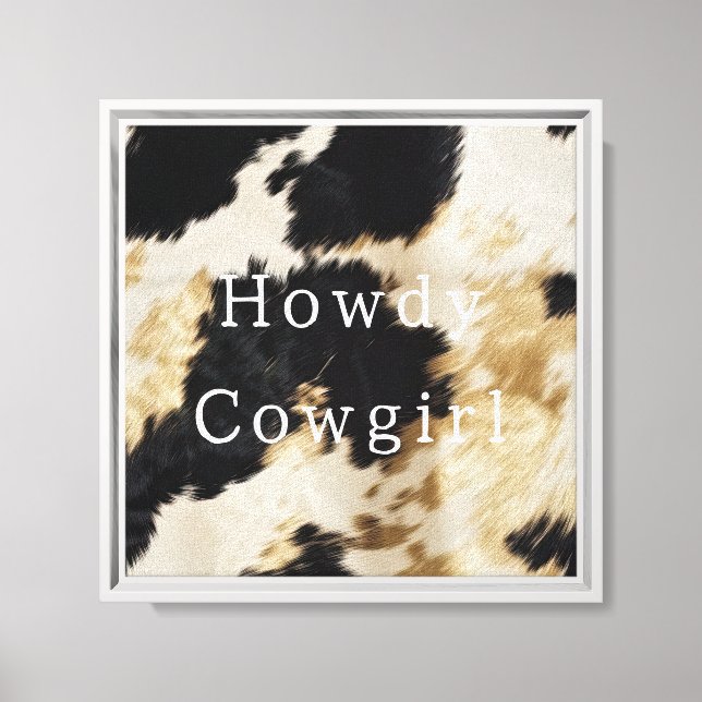 Black White Cowhide Canvas Print (Front)