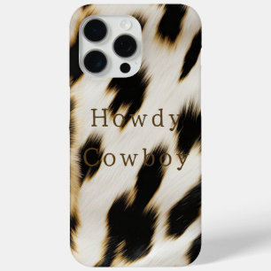 Black White Cowhide iPhone 15 Pro Max Case