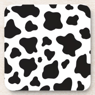 Black White Cowhide Farmhouse modern rustic Beverage Coaster
