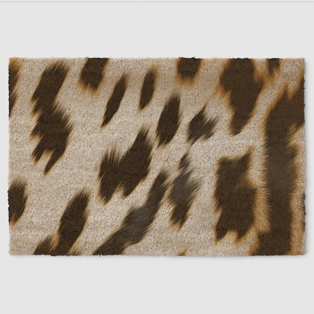 Black White Cowhide Fiber Doormat (Front)