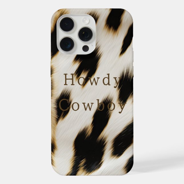 Black White Cowhide Iphone Case (Back)