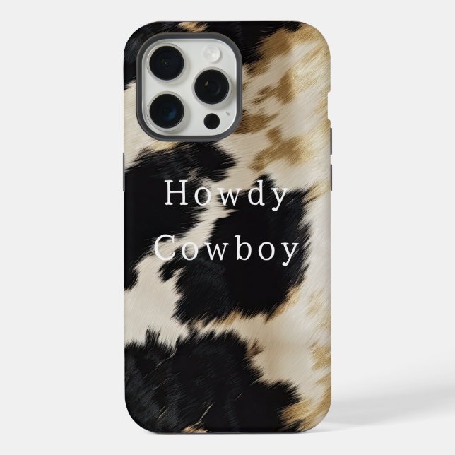 Black White Cowhide iPhone Case (Back)