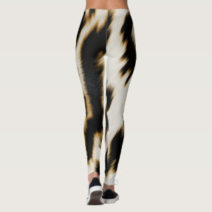 Black White Cowhide Leggings