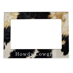 Black White Cowhide Magnetic Frame