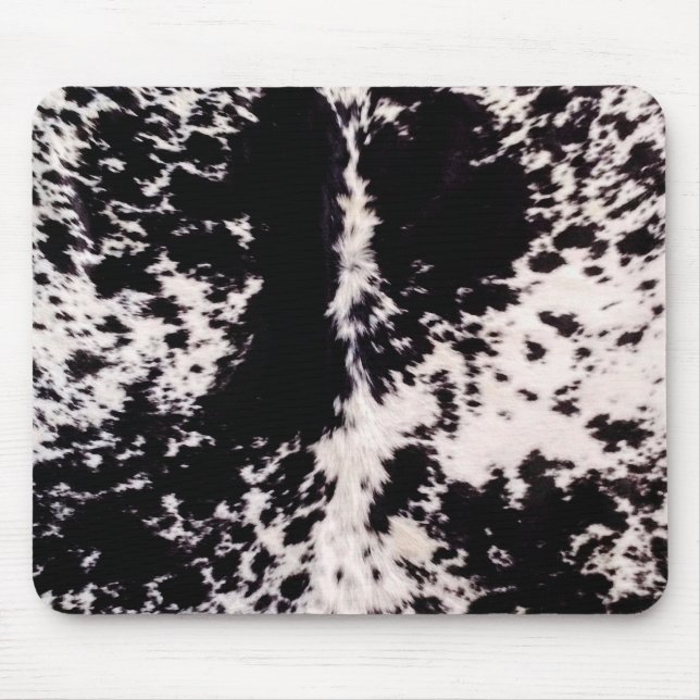 Black & White Cowhide Mouse Pad (Front)