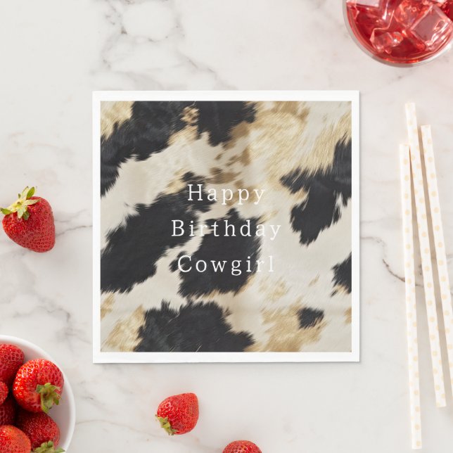 Black White Cowhide Napkins (Insitu)