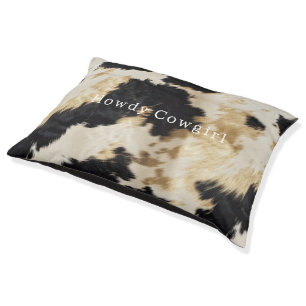 Black White Cowhide Pet Bed
