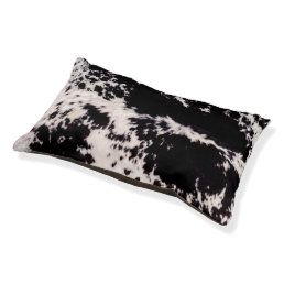 Black &amp; White Cowhide Print Dog Bed