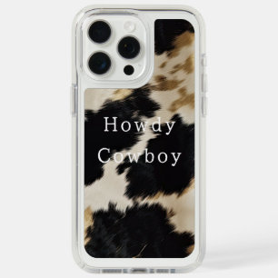 Black White Cowhide iPhone 15 Pro Max Case