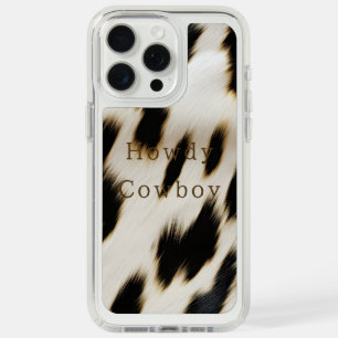 Black White Cowhide iPhone 15 Pro Max Case