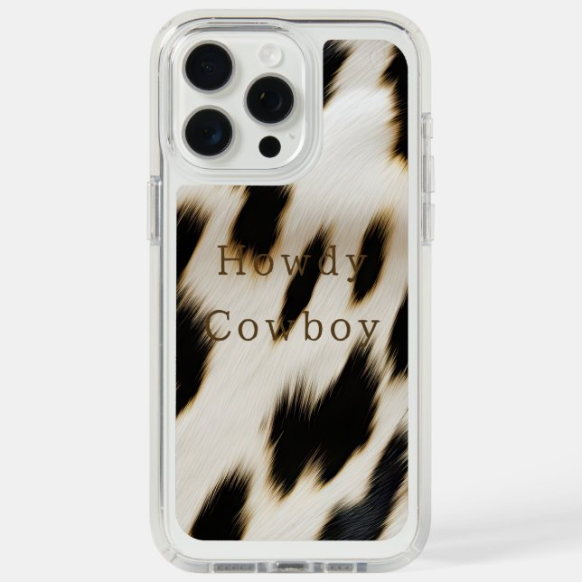 Black White Cowhide Speck iPhone Case (Front (White Titanium))