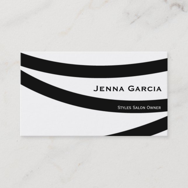 Black & White Crazy Stripes Unique Business Card (Front)