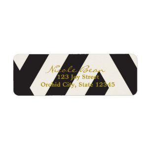 Black White Cream Invitation Address Labels