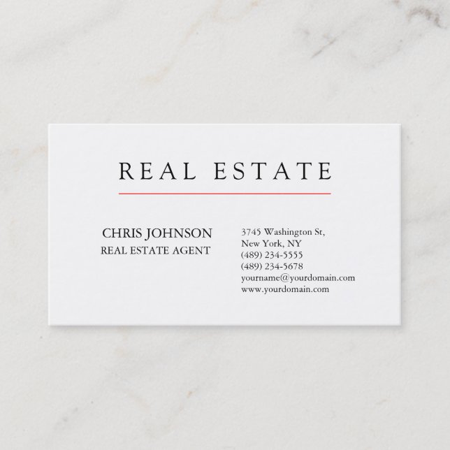 Black White Creative Chic Modern Business Card (Front)