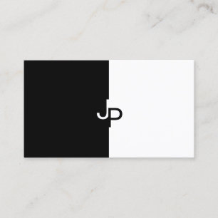 Black White Creative Minimalist Design Modern Business Card