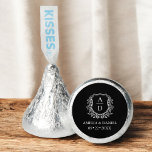 Black White Crest Modern Monogram Wedding  Hershey®'s Kisses®<br><div class="desc">Add a sweet and stylish touch to your celebration with our Black White Crest Modern Monogram Wedding Hershey’s Kisses. Featuring a crisp black and white color scheme, a refined crest design, and your personalized monogram, these charming treats are perfect for wedding favors, candy buffets, or guest table accents. Elegant and...</div>