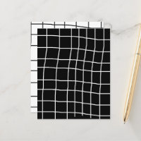 Abstract Black Wavy Lines White Scrapbook Paper