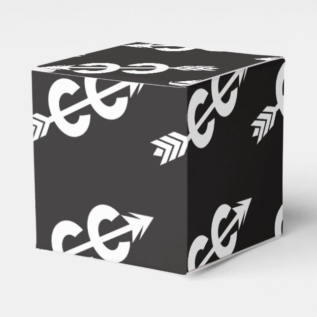 Black White Cross Country Running Favor Boxes (Front Side)